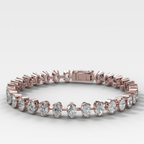 Half Bezel Oval Spaced Diamond Bracelet (5.5 carat)