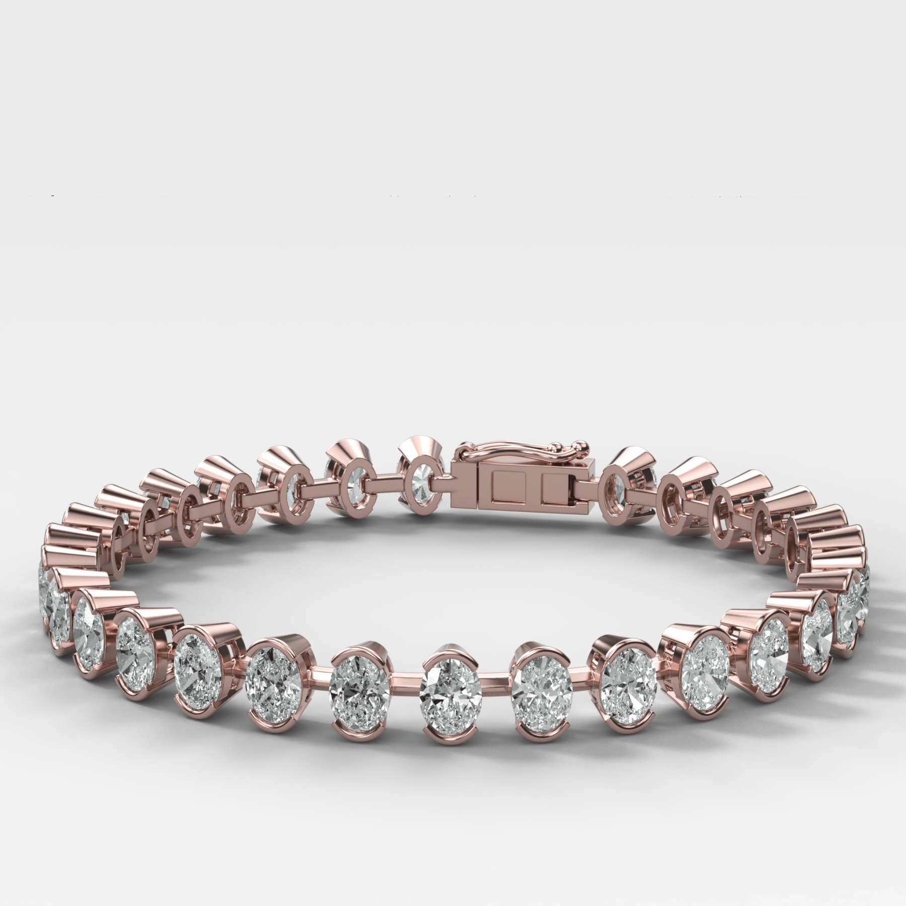 Half Bezel Oval Spaced Diamond Bracelet (5.5 carat)