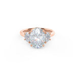 2.25 CT Oval Cut Moissanite Three Stones Engagement Ring