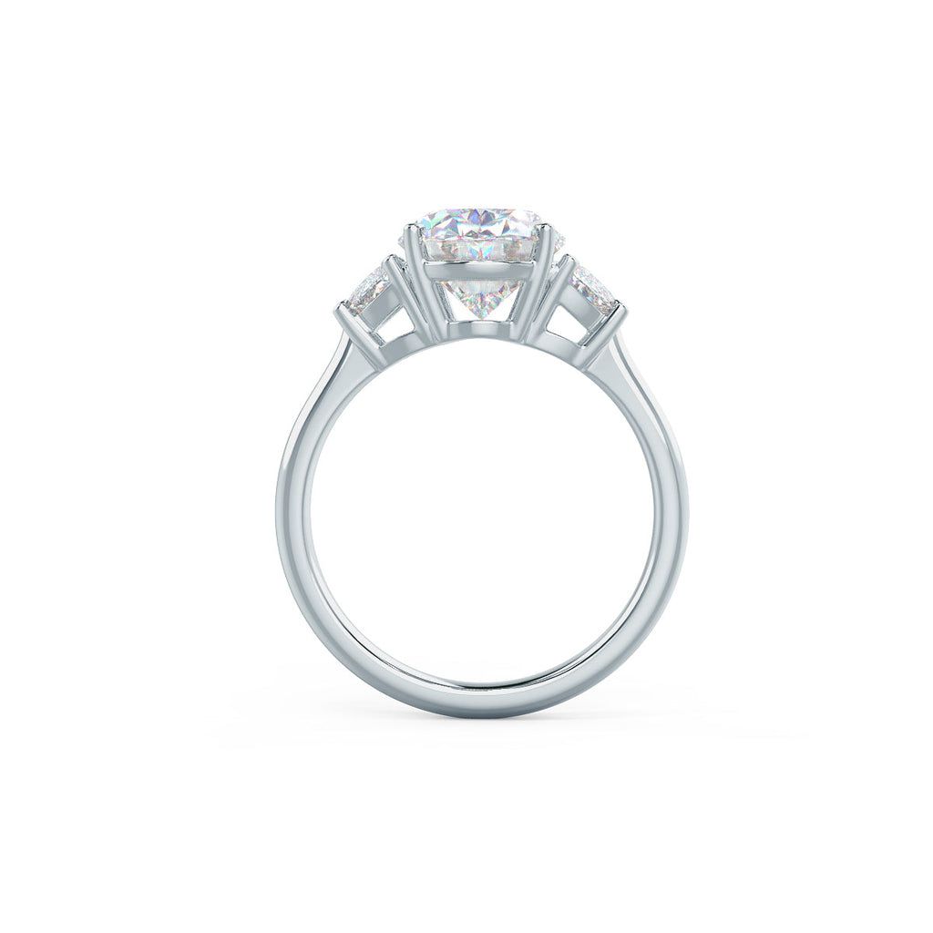 2.25 CT Oval Cut Moissanite Three Stones Engagement Ring