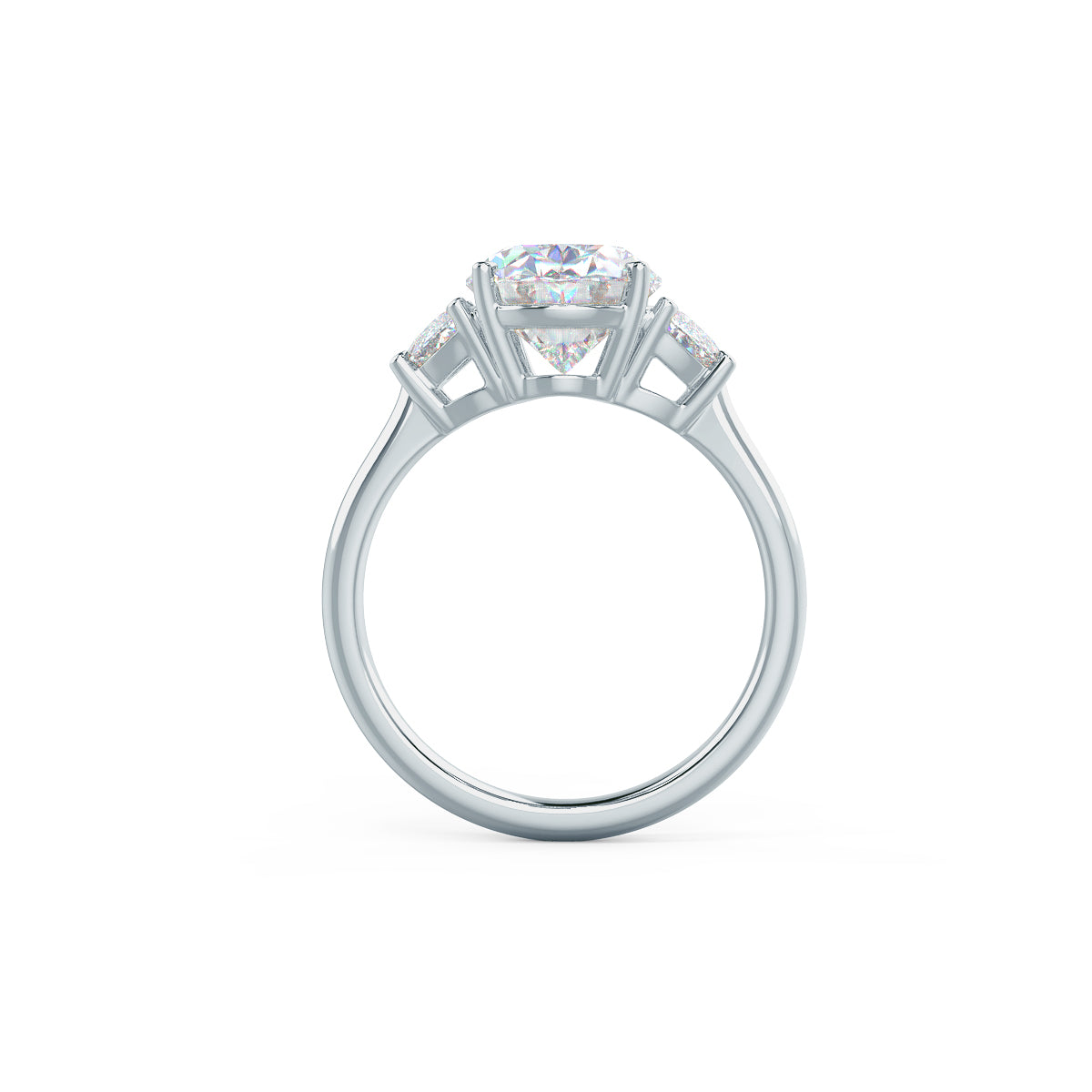 2.25 CT Oval Cut Moissanite Three Stones Engagement Ring