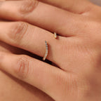 Round Diamond Open Gap Wedding Band