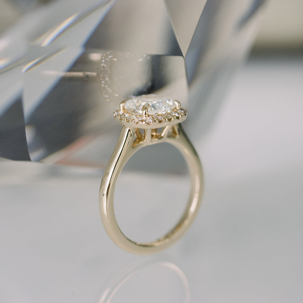 2.0 CT Cushion Cut Moissanite Halo Engagement Ring