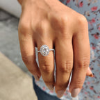 Oval Hidden Halo Engagement Ring – Pave Setting
