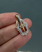 HAMSA Two-Tone Gold Pendant with 0.30ct Diamonds