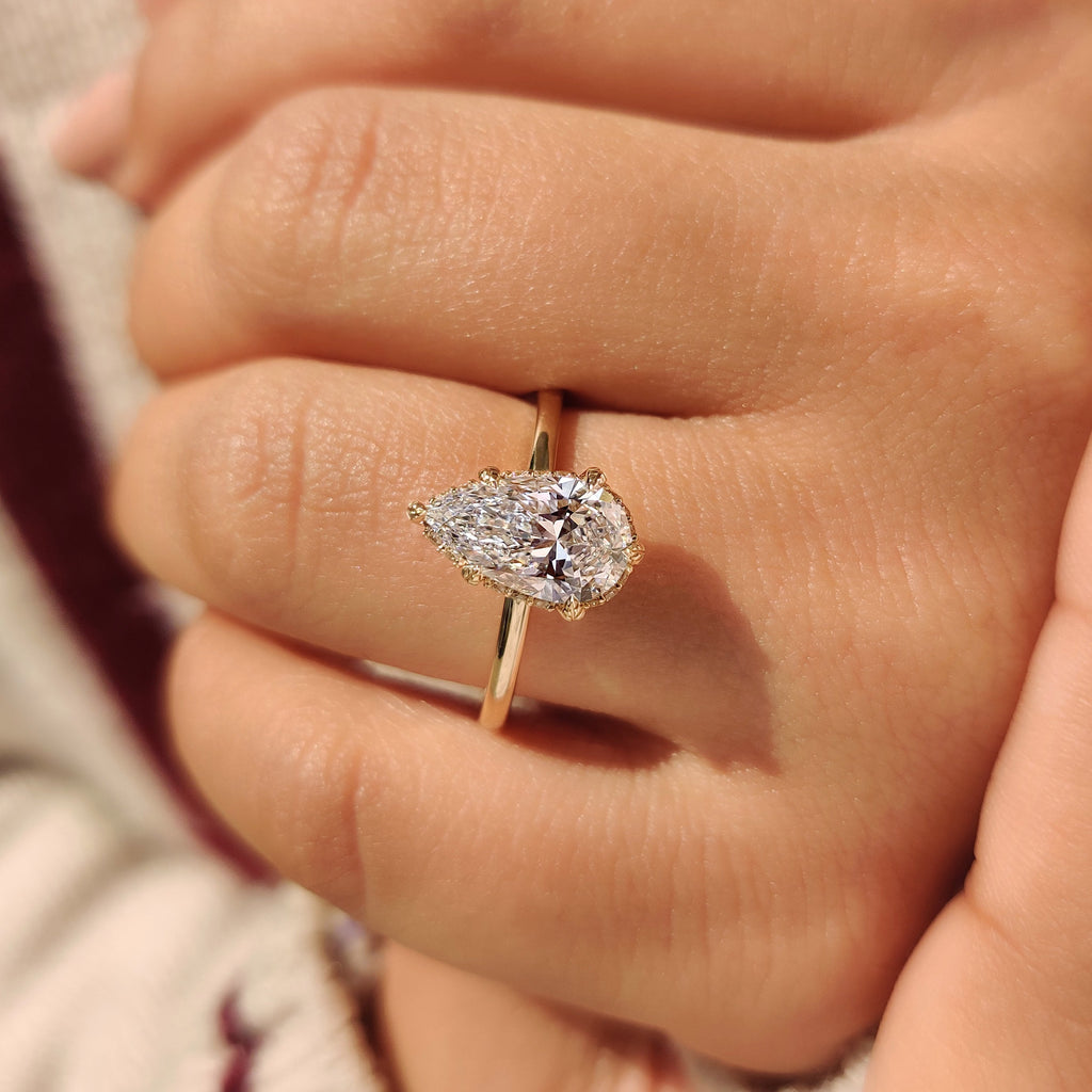 Solitaire Style Pear Diamond Engagement Ring