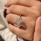 Vintage Style Marquise Lab Grown Diamond Ring with Milgrain Details