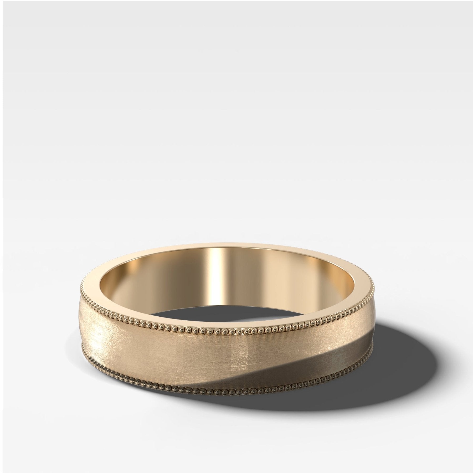 Harper Milgrain Matte Wedding Band 5mm