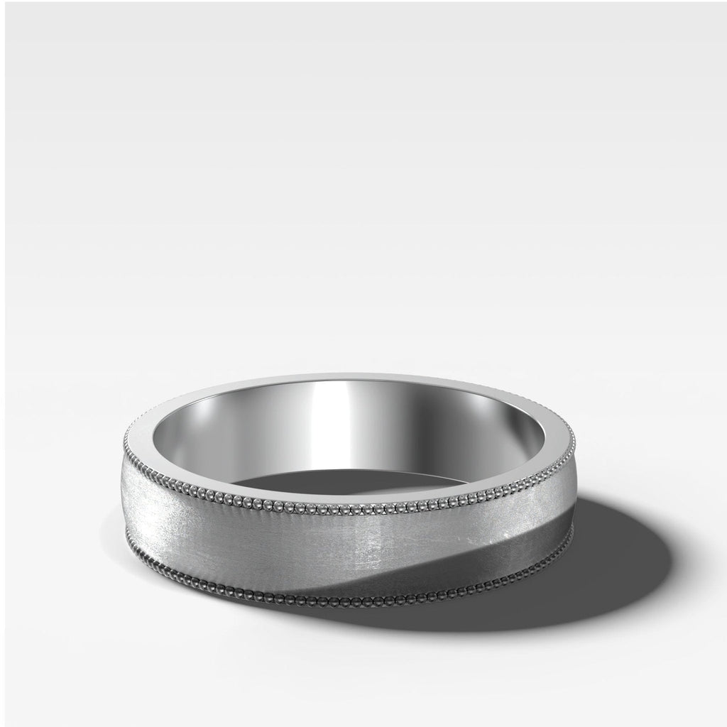 Harper Milgrain Matte Wedding Band 5mm