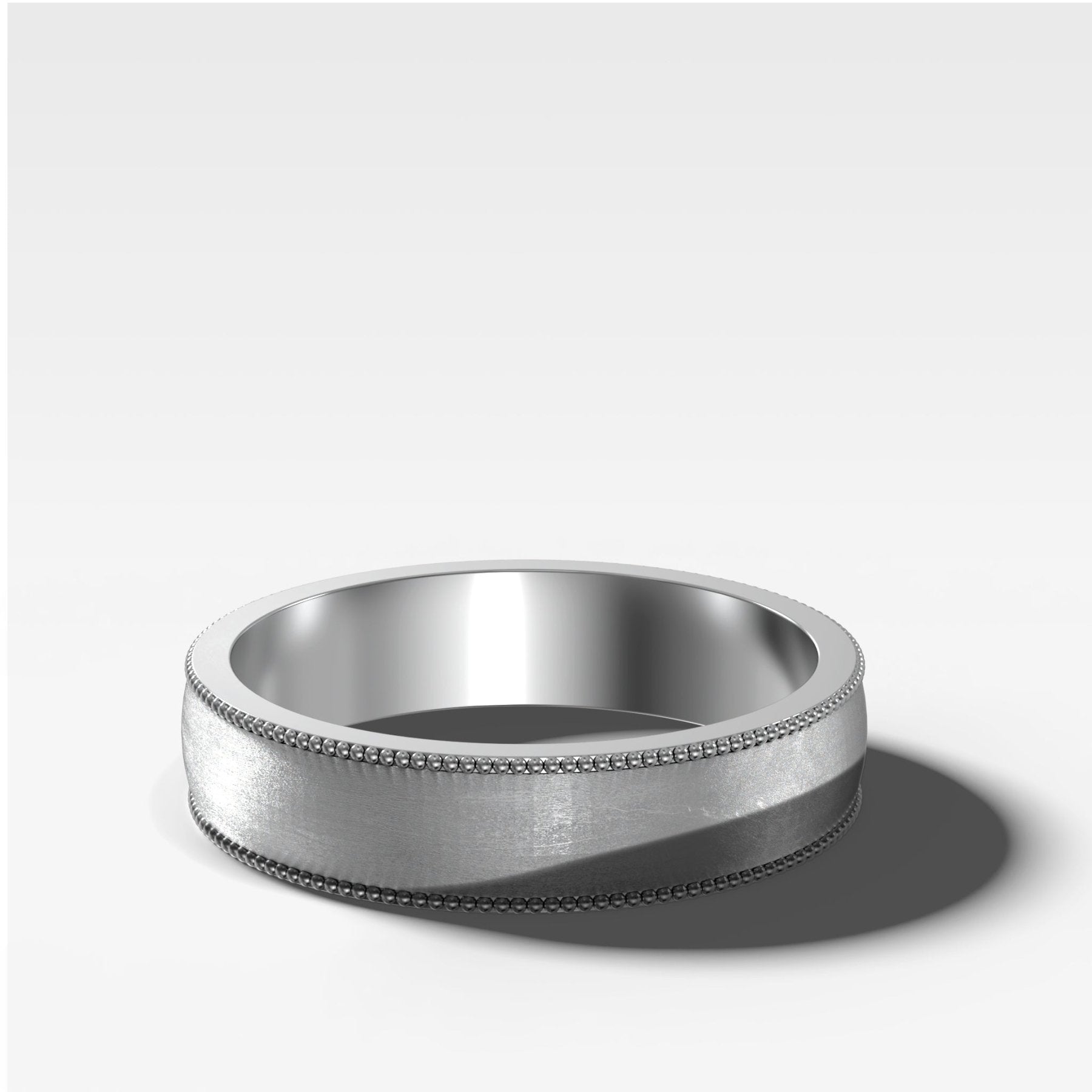 Harper Milgrain Matte Wedding Band 5mm