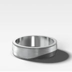 Harper Milgrain Matte Wedding Band 6mm