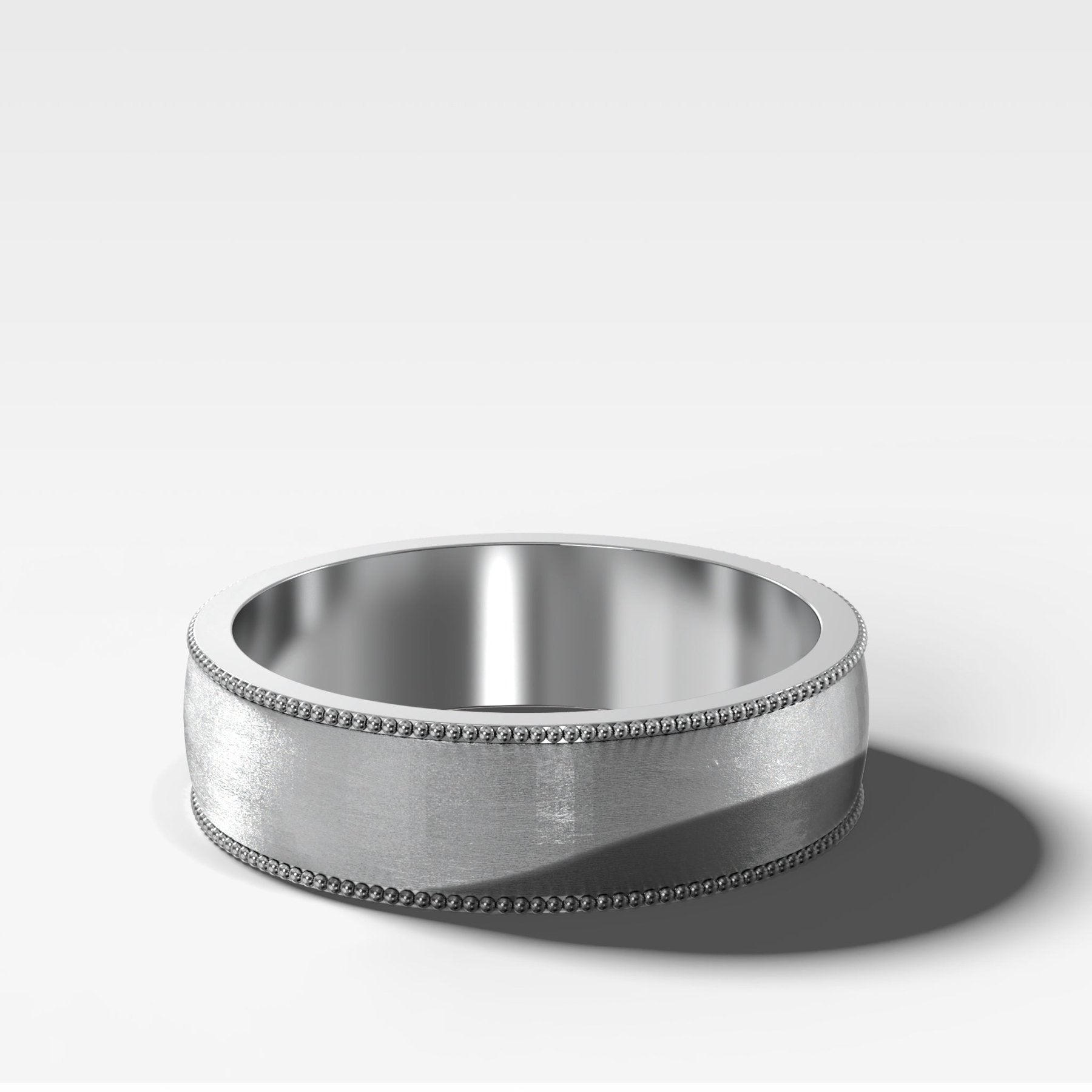 Harper Milgrain Matte Wedding Band 6mm