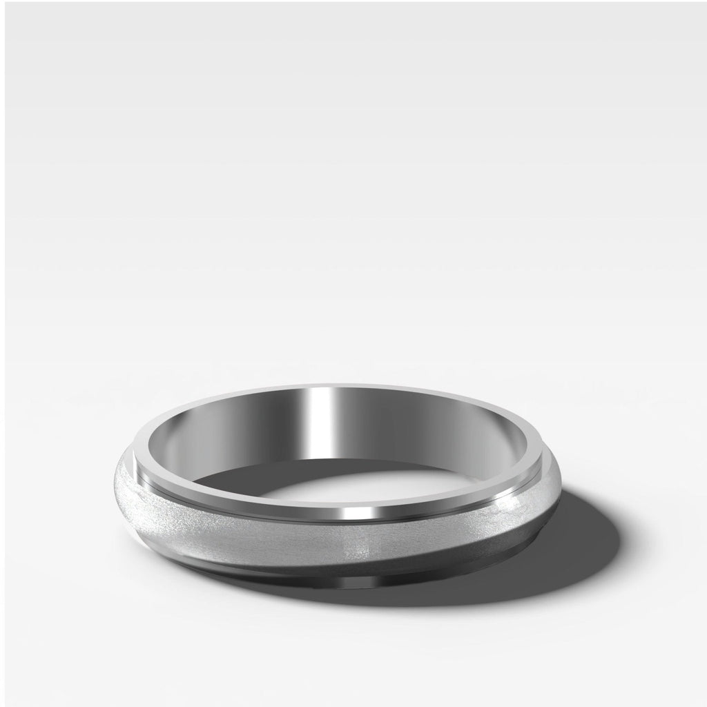 Harper Stepped Edge Matte Wedding Band 4mm