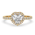 Heart Cut Diamond Ring With Pave Band