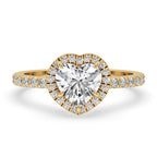 Heart Cut Diamond Ring With Pave Band