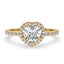 Heart Cut Diamond Ring With Pave Band