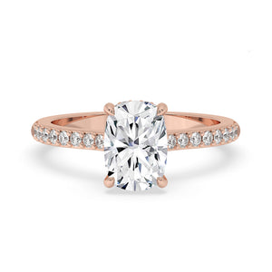 Elongated Cushion Cut Engagement Ring