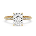 Hidden Halo Engagement Ring with Radiant Cut Style