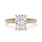 Hidden Halo Engagement Ring with Radiant Cut Style