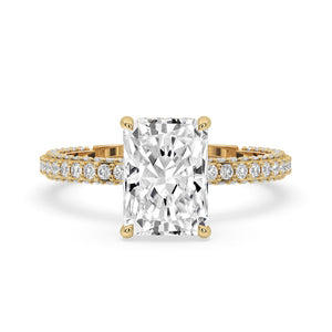 Hidden Halo Engagement Ring with Radiant Cut Style