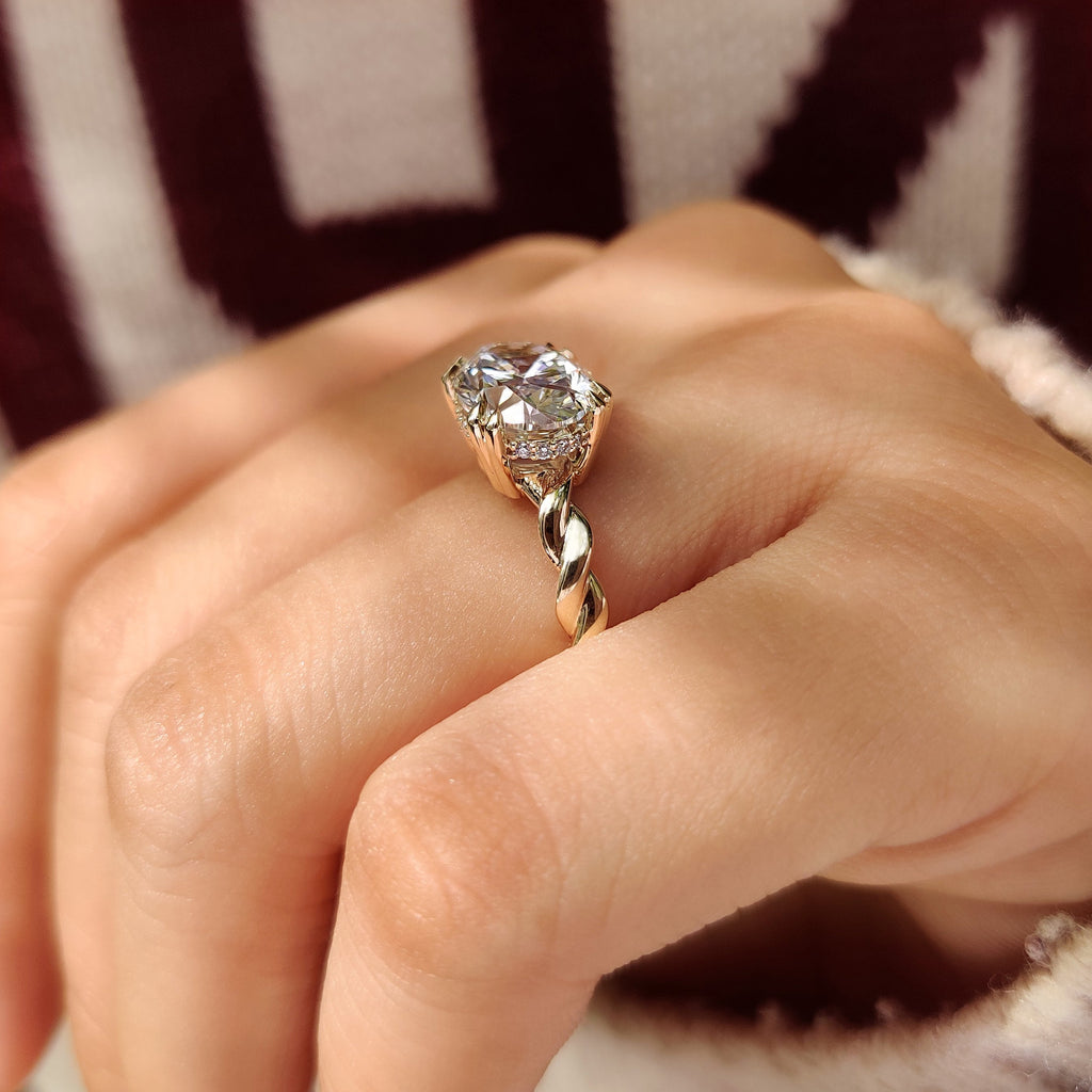 Solitaire Oval Cut Engagement Ring In East To West Setting