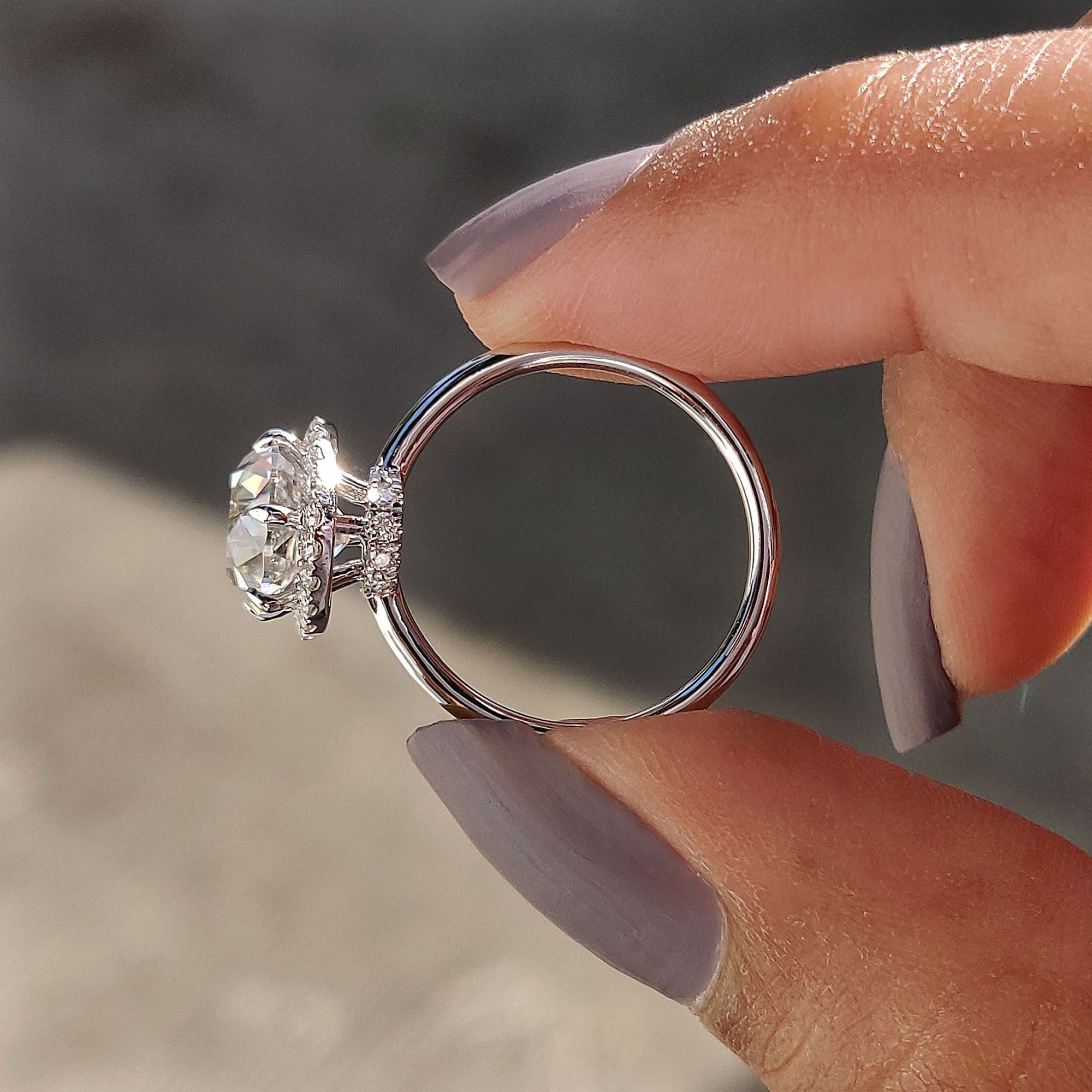 Halo Engagement Ring In Old European Cut