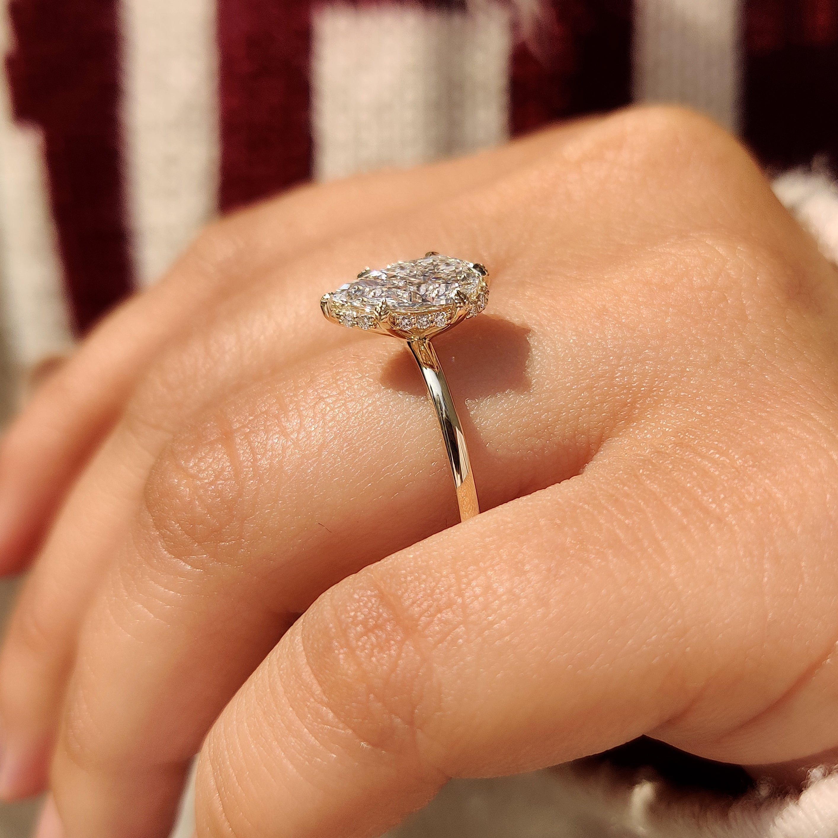 Solitaire Style Pear Diamond Engagement Ring