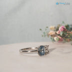 ice blue aqua spinel coupled with a IGI Certified cushion cut lab grown diamond Rings - DisneyValley