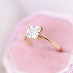 1.50 CT Princess Moissanite Solitaire Engagement Ring