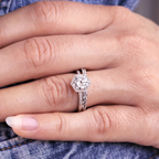 1.20 CT Round Cut Hexagon Style Moissanite Solitaire Engagement Ring