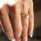 1.0 CT Round Cut Pave Setting Moissanite Engagement Ring