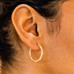 0.40 TCW Round Moissanite Diamond Hoop Earrings