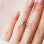1.50 CT Radiant Cut Moissanite Hidden Halo Engagement Ring