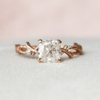 1.0 CT Cushion Cut Nature Inspired Moissanite Engagement Ring