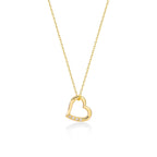 0.01 TCW Round Moissanite Diamond Heart Necklace