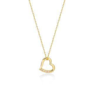 round moissanite diamond heart necklace