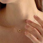 0.02 TCW Round Moissanite Diamond Circle Necklace