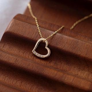 round moissanite diamond heart necklace