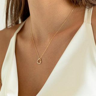 round moissanite diamond heart necklace