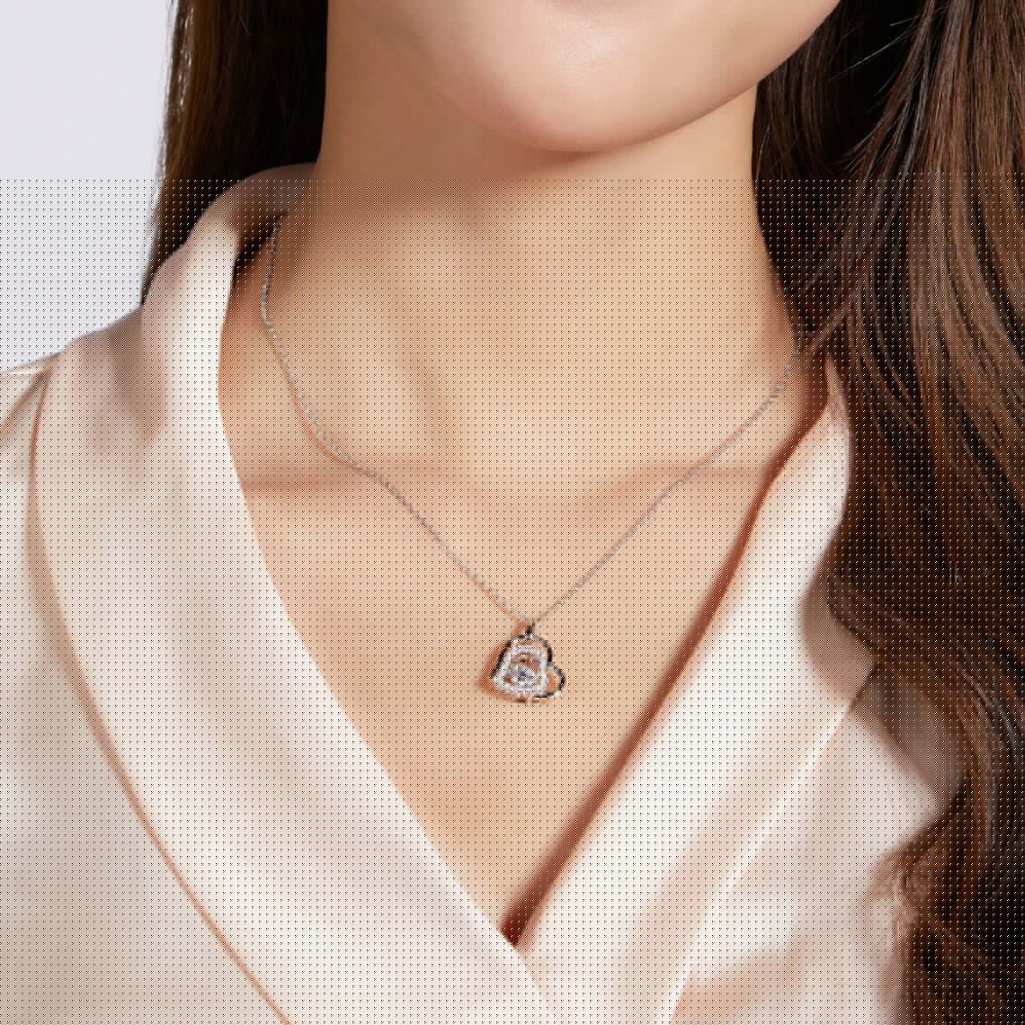 0.50 CT Round Moissanite Diamond Heart Shaped Pendant Necklace