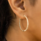 2.66 TCW Round Moissanite Diamond Hoop Earrings