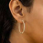 2.66 TCW Round Moissanite Diamond Hoop Earrings