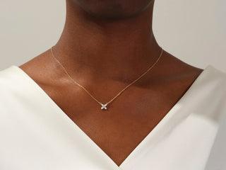 Marquise moissanite diamond clover necklace