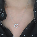 0.60 TCW Round Moissanite Diamond Heart Shaped Necklace