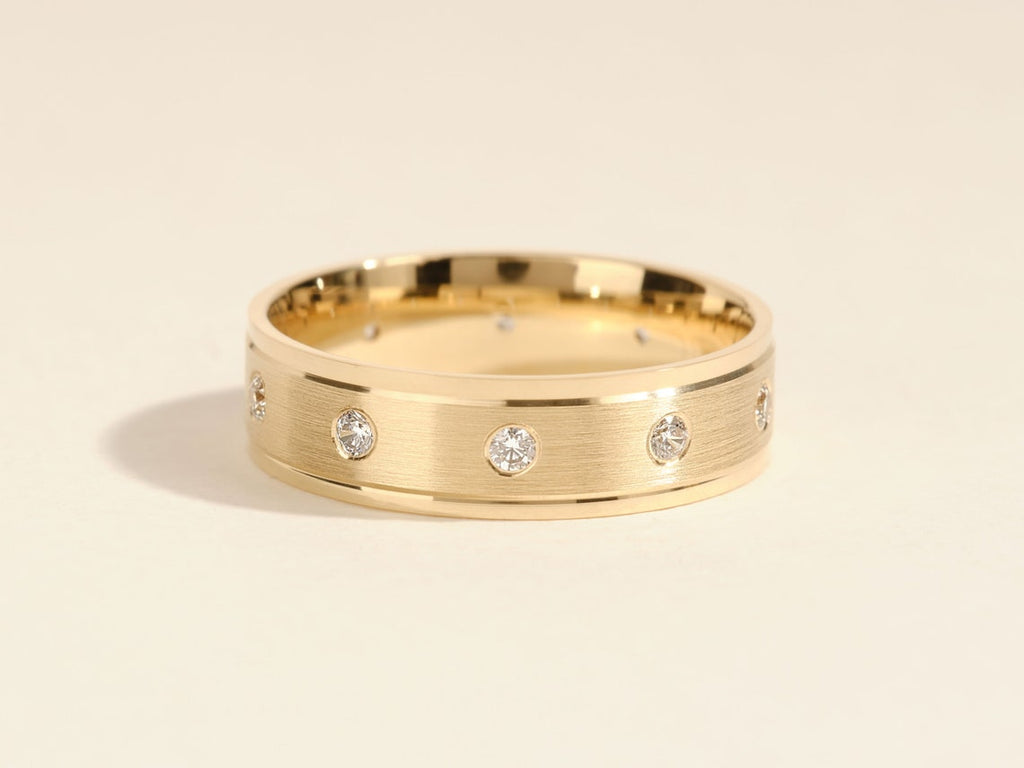 Men's Ten Stone Diamond Wedding Band