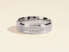 0.15 CT Round Cut Moissanite Nine-Stone Men's Wedding Band
