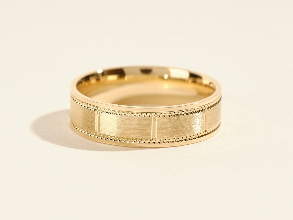 Man's Wedding Band Brush Migraine Setting