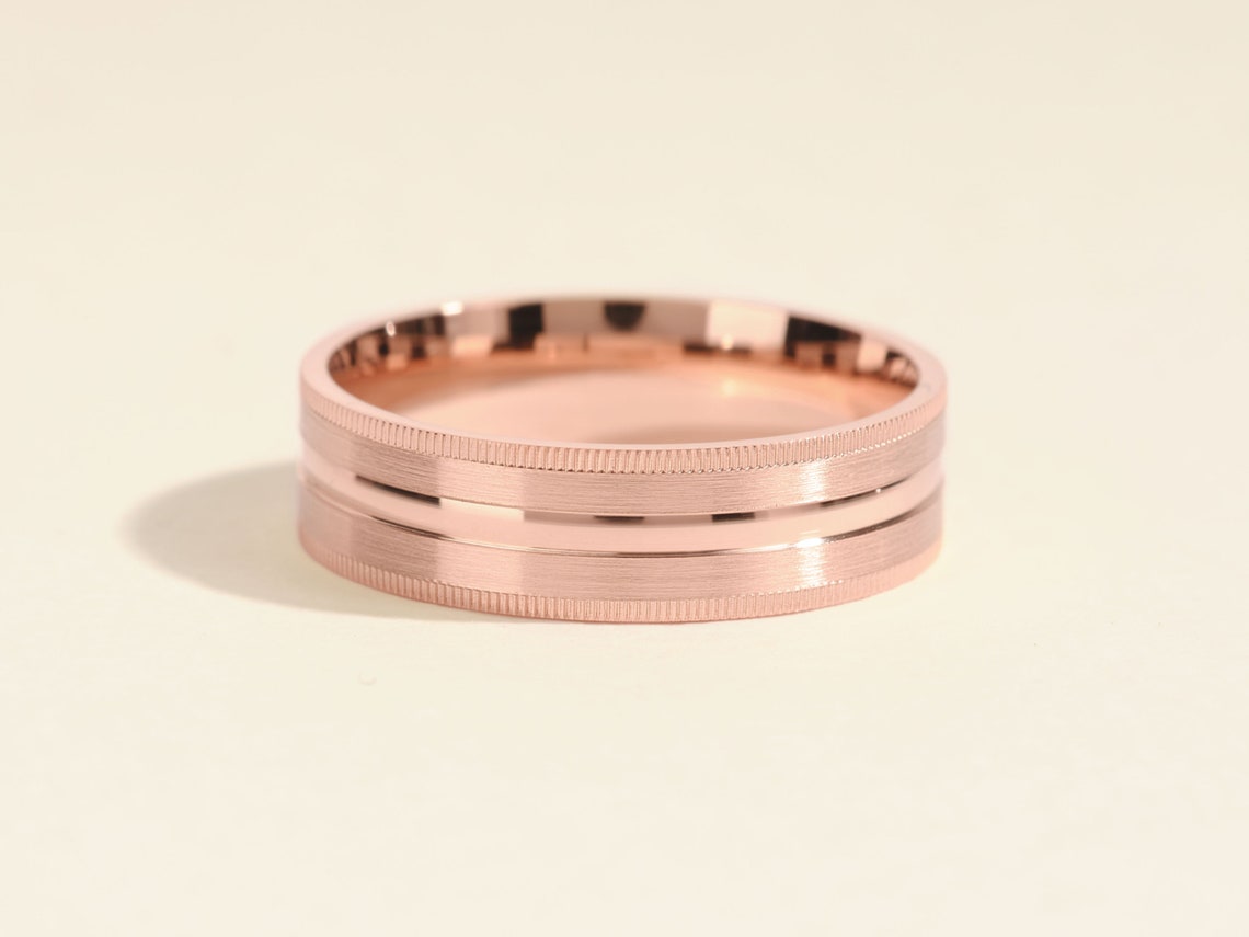 Milgrain Edge Plain man's wedding band