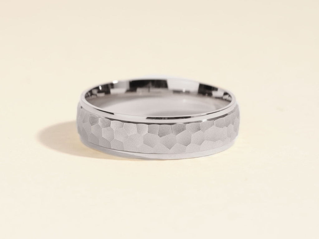 Men's Wedding Band with Beveled Edges