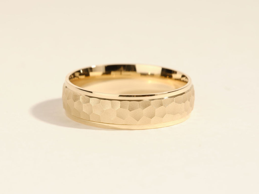 Men's Wedding Band with Beveled Edges